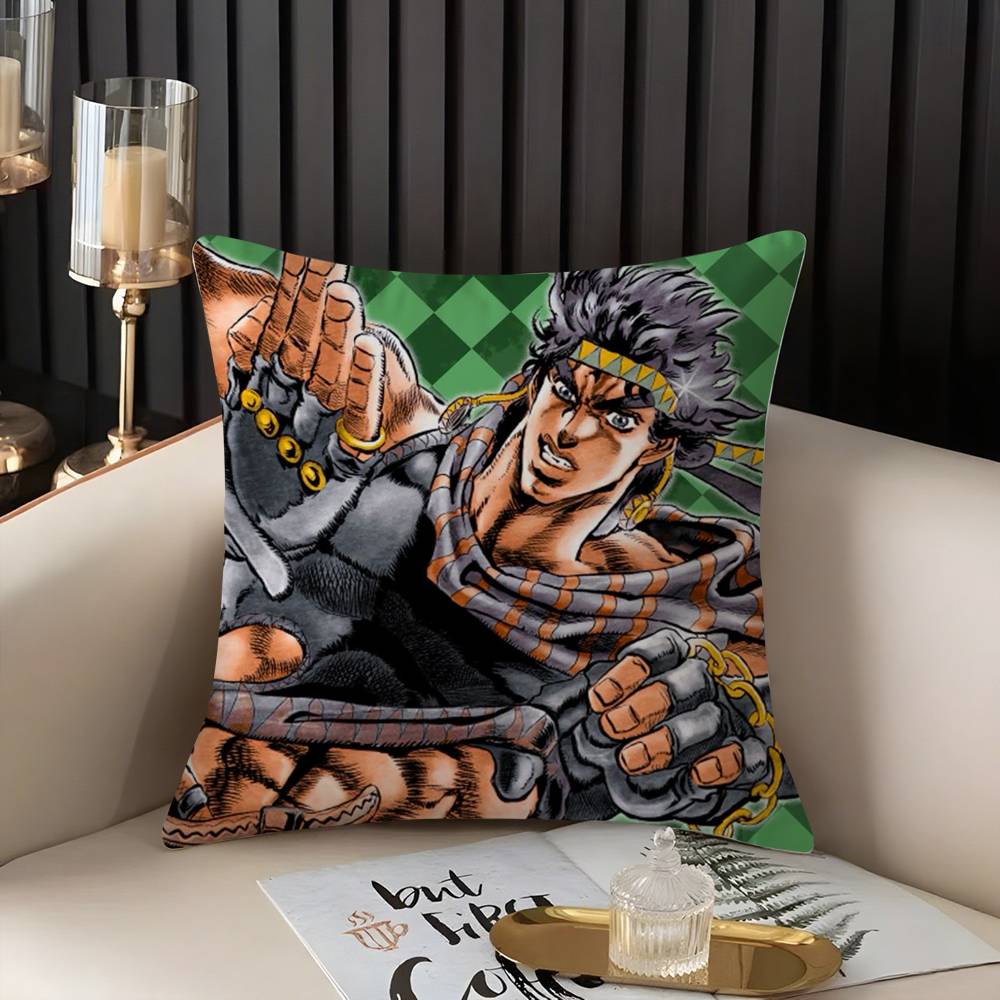 J-JoJo B-Bizarre Adventure Pillow Case Home Dorm Chair Back Short Plush Double-sided Printing Office Nap Time Cushion Cover