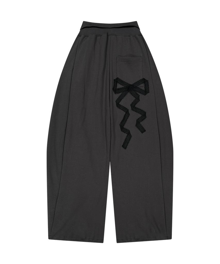 ILLIGO Lace Ribbon Sweatpants Charcoal