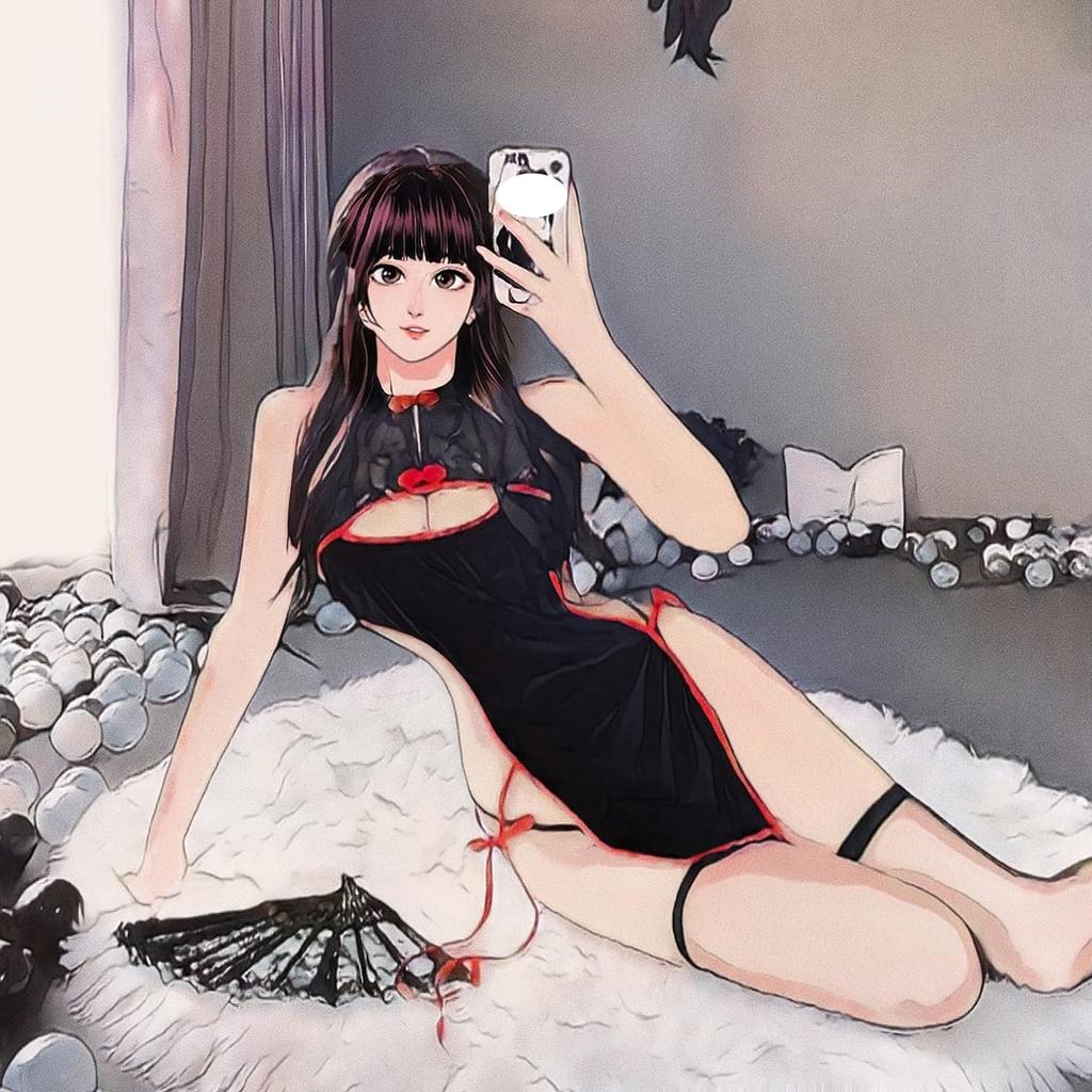 SINGUYUN Chinese Cheongsam Lingerie Retro Print Dress Sexy Anime Cosplay Costume for Women Qipao Babydoll Outfit