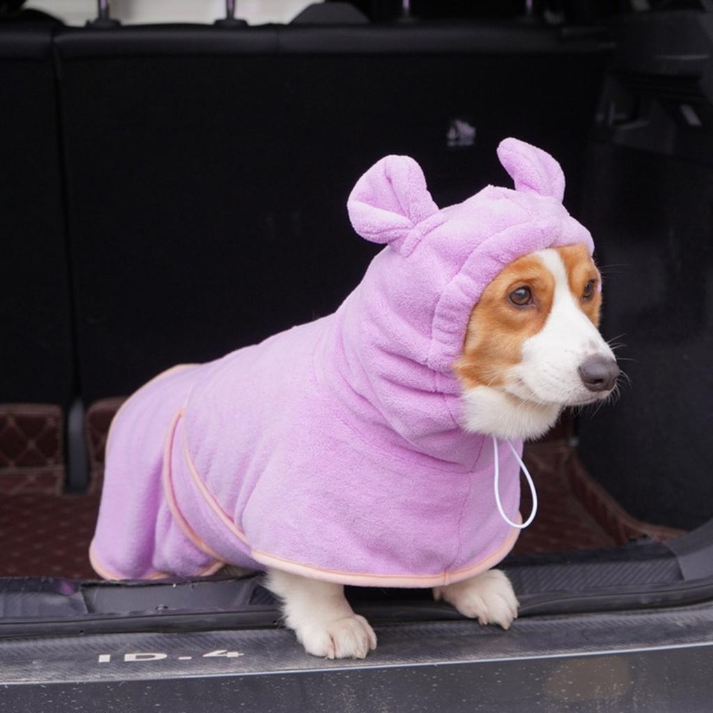 Pet Drying Towel for Dogs Cats High Absorbent Swimming Bathing Robe for Small Medium Dog Hooded Bathrobe for Small Pets