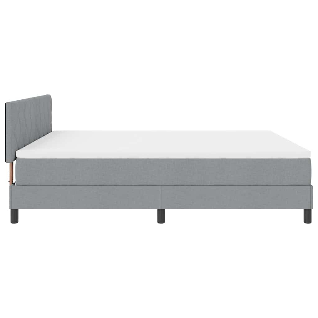 Boxspring Bed with Headboard Light Gray 180 x 200 cm Fabric
