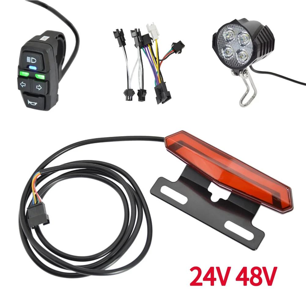 LED Ebike Brake Rear Light High-Brightness Brake Warning Light Energy Saving Easy Installation for 36V 48V Electric Bike