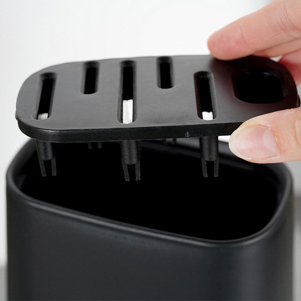 Stojak Noże Kuchenne Czarny Blok do Noży Kuchennych Uniwersalny Kuchenny