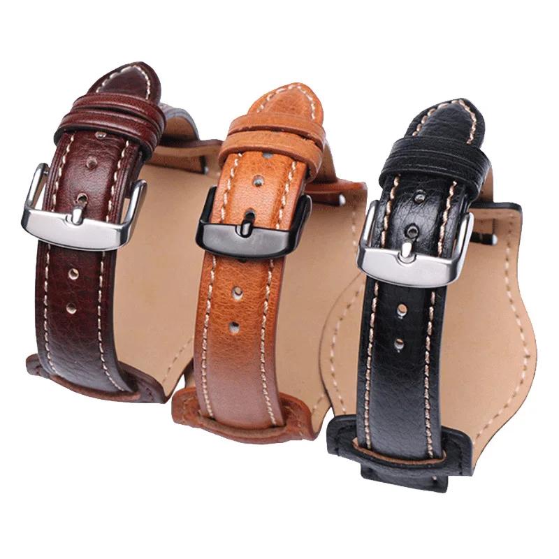 Классический ремешок для часов из натуральной кожи 22 мм с мужским ремешком для часов — фото 4