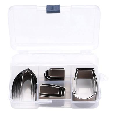 Set of 18 Leather Punch Cutter, Leather Craft Die, Edge Cutter, End Punches, Alloy Steel, V-Shaped, U-Shaped, and U-Shaped, with Storage Case