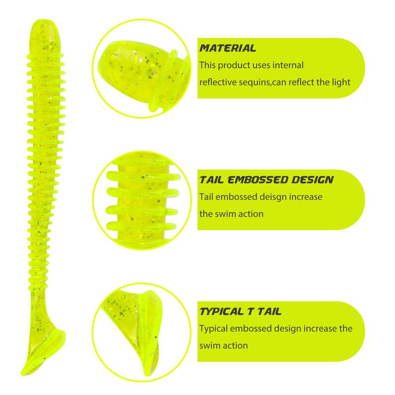 Naluci de pescuit Momeli moi artificiale Viermi de pescuit Bas Pastrav Walleye Apa dulce Crap Accesorii de pescuit