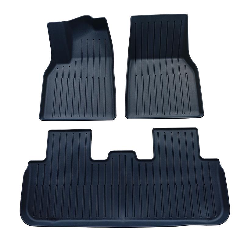 Tesla Model Y Floor & Trunk Mats Set - TPE Full Coverage, Includes Front/Rear and Integrated Backrest Mats