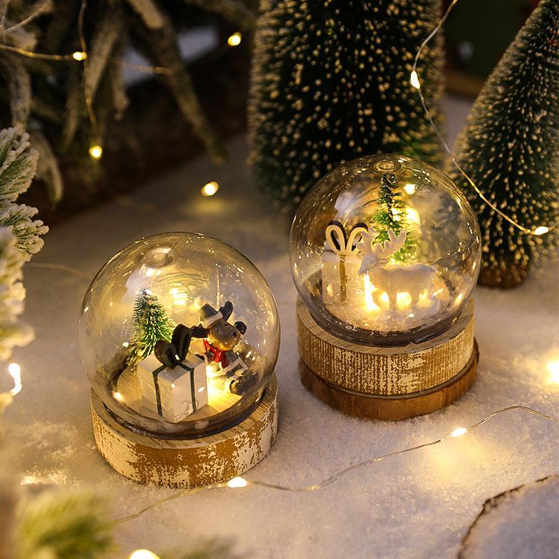 LED Christmas Decorative Lights Transparent Ball Light Christmas Ornaments Child New Year Xmas Gift Bedroom Living Room Decor