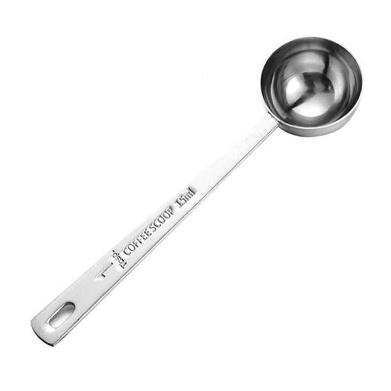 Measuring Spoon Coffee Scoop Long Handle Tablespoon Measuring Tools Silver Rose Gold Kitchen Sugar Scoop Milk Powder Spice Spoon