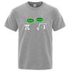 Summer Round Neck Math Formula Graphic Printed T-shirts Fashionable Casual Pure Cotton Short Sleeved Men's T-shirts