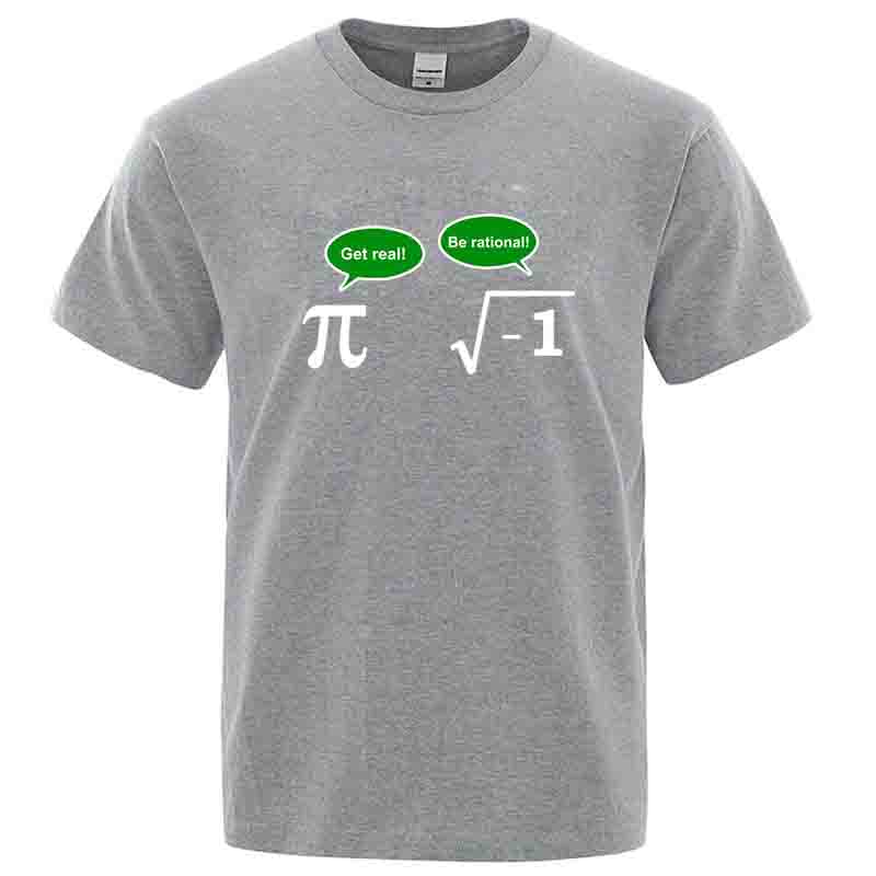 Summer Round Neck Math Formula Graphic Printed T-shirts Fashionable Casual Pure Cotton Short Sleeved Men's T-shirts