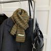 Soft Texture Warm Winter Scarf Knitted Fabric Stripe Scarf Warm Couple Scarf  Outdoor Wear