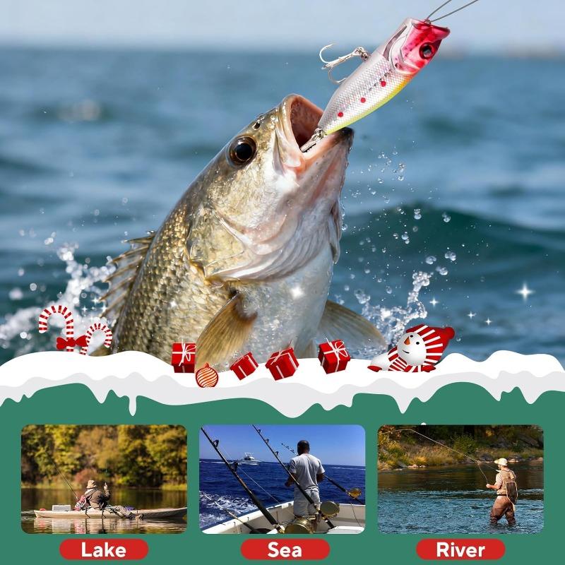 Fishing Advent Calendar 2025, 24 Day Christmas Countdown Fishing Lures Tackle Set for Fisher Men, Father, Granpa, Boys - 2025 Xmas Surprise Gift