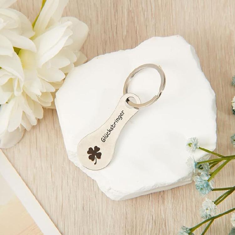 Praktischer Stabiler Edelstahl Einkaufswagen Münz Schlüsselanhänger Charm Anhänger 3er Pack Abnehmbar Einkaufswagen Modeaccessoire
