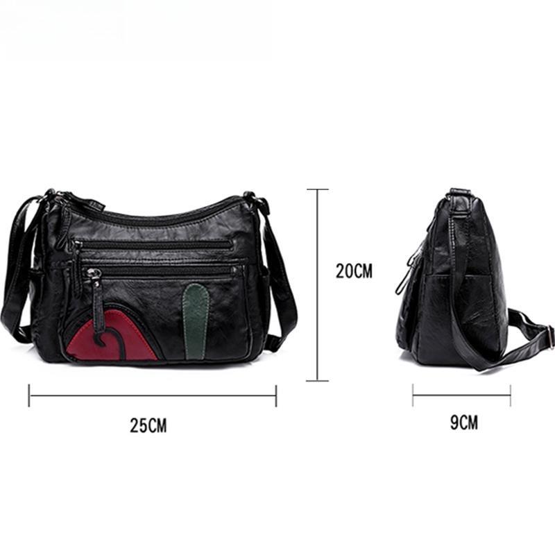 Black Winter Style Washed Leather Luxury Handbags Women Bags Designer Ladies Shoulder Crossbody Bags For Women