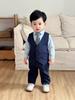 Set di quattro pezzi stile britannico per il primo compleanno dei bambini: Gilet, Camicia e Pantaloni