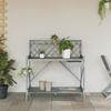 Vidaxl Garden Table With Trellis, Grey, Solid Fir Wood