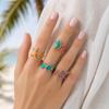 4Pcs/Set Ocean Series Ring Set, Multiple Styles Starfish Shell Design Finger Ring, Alloy Adjustable Stacking Rings for Jewelry Gift