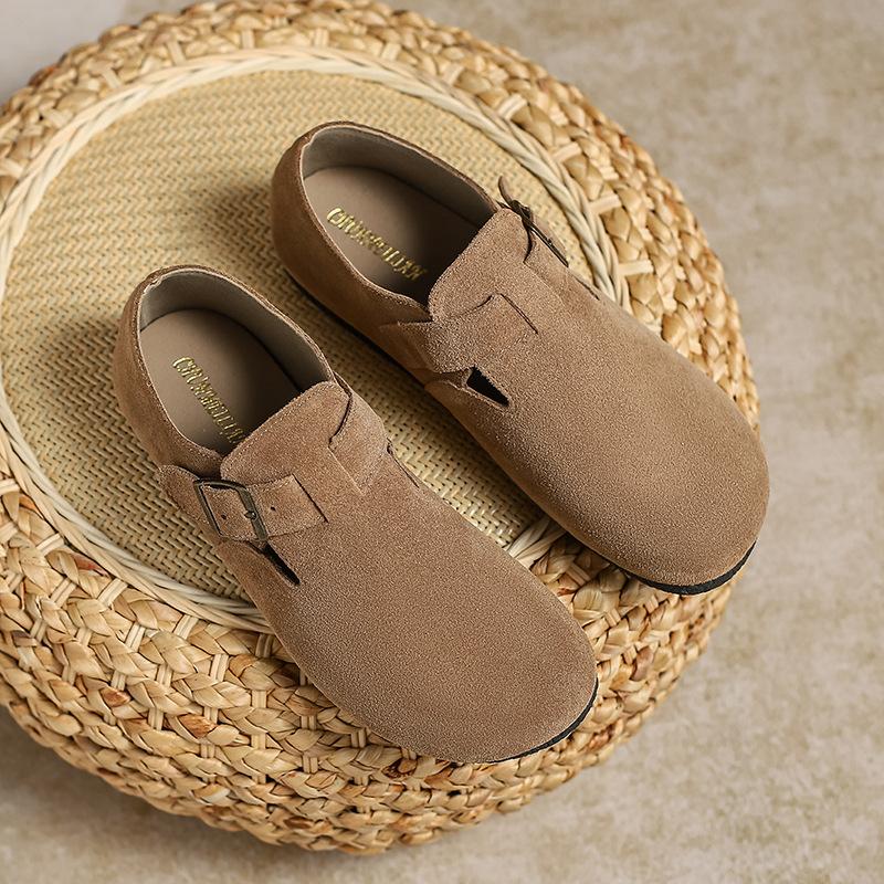 

Fashion Classic Belt Buckle Loafer Woman Spring/Winter Cotton Fur Lined Flats Barefoot Shoes Ladies Cozy Slip On Driving Mocasines Femme 43