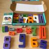 Solid Wood Math Puzzle Blocks - Early Education Toy for Kids