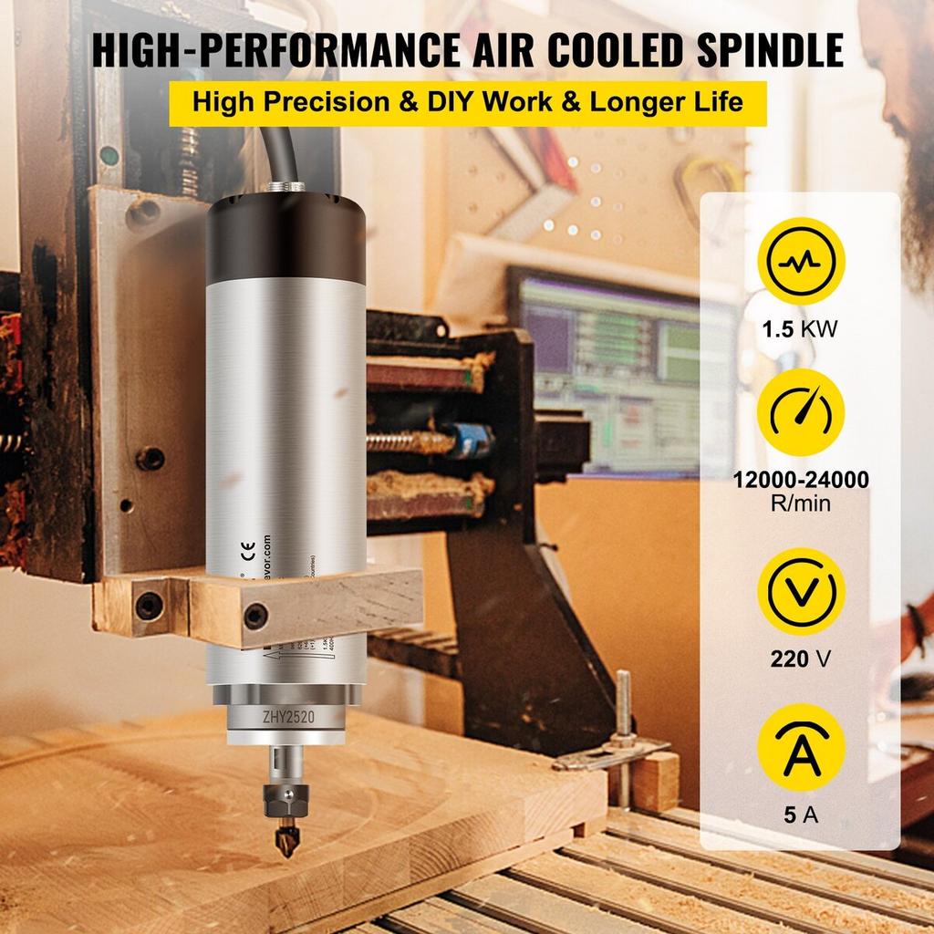 1,5 kW 220 V Vzduchem chlazený vřetenový motor CNC vřetenový motor s vzduchovým chlazením pro CNC gravírovací frézku