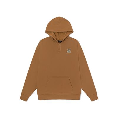 Solid Color Letter Logo Embroidery Print Buckle Hoodie Women Hoodie Brown VN000437Y5N