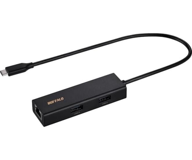 Концентратор-адаптер BUFFALO LAN USB-C (черный) LUD-U3-CU101BK чёрный