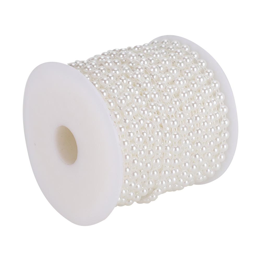 6mm 25m Faux Pearl Bead String Artificial DIY Decoration Accessories for Curtain EntranceWhite