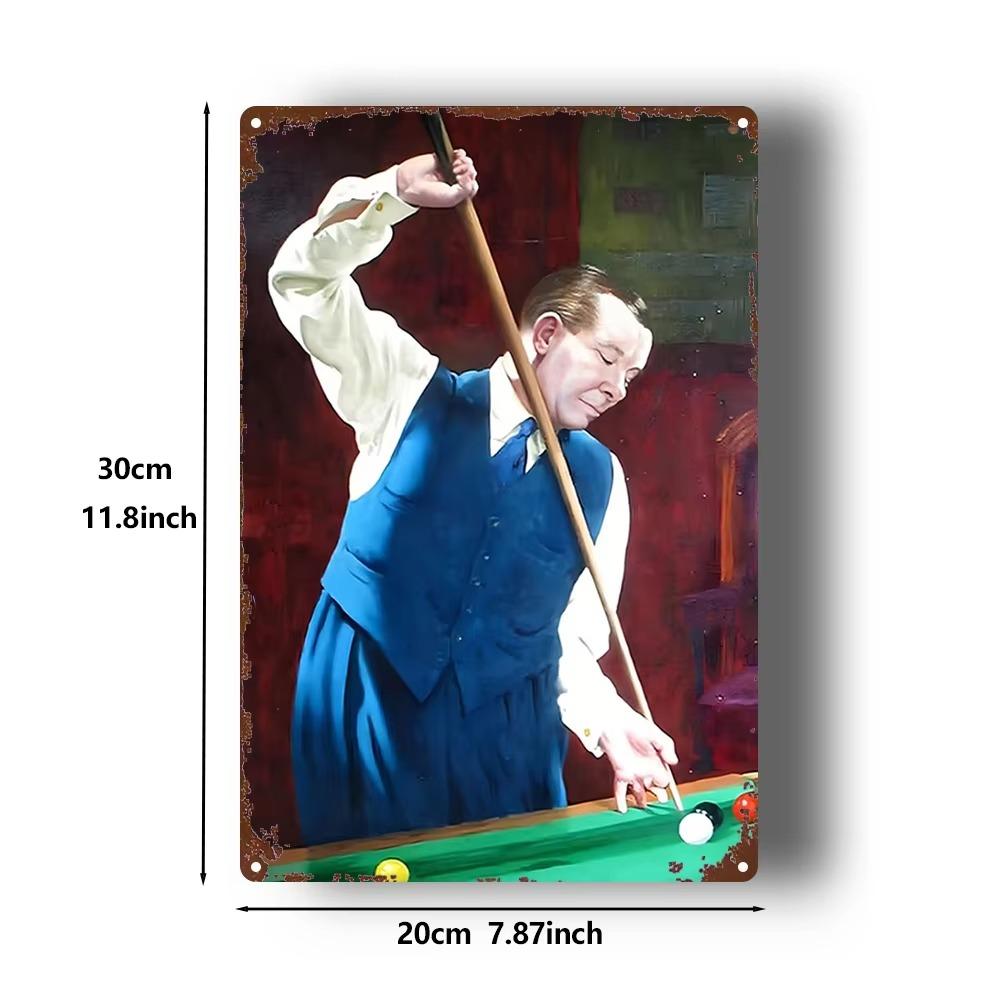Vintage Tin Metal Wall Art Sign Pool Table Bar Decor 8x12 Inch