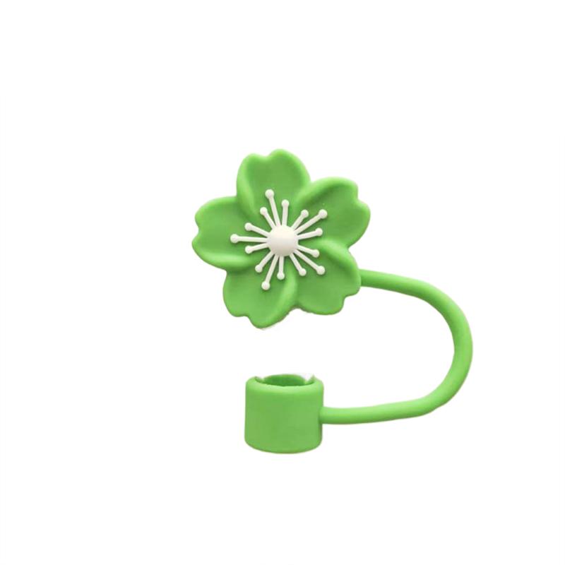 Flower Straw Cover Caps Silicone Straw Tips Lid 10Mm Reusable Dust-Proof Straw Topper For Stanleys Cup Party Decor