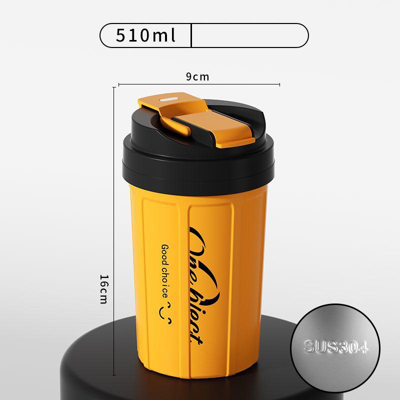 MeyJig Двойная вакуумная кофейная чашка из нержавеющей стали термос кружка портативная дорожная бутылка 510 мл 510ml оранжевый