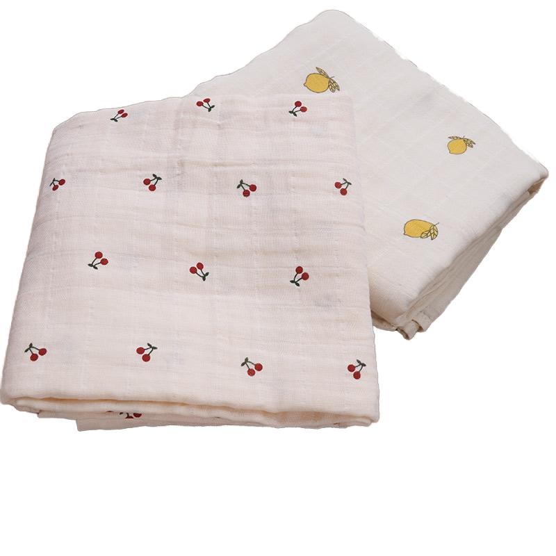 High Quality 100% Organic Cotton European Style Baby Blanket All-Season Skin-Friendly Kids Bedding Woven Technique 300tc Thread (Red,M) красный