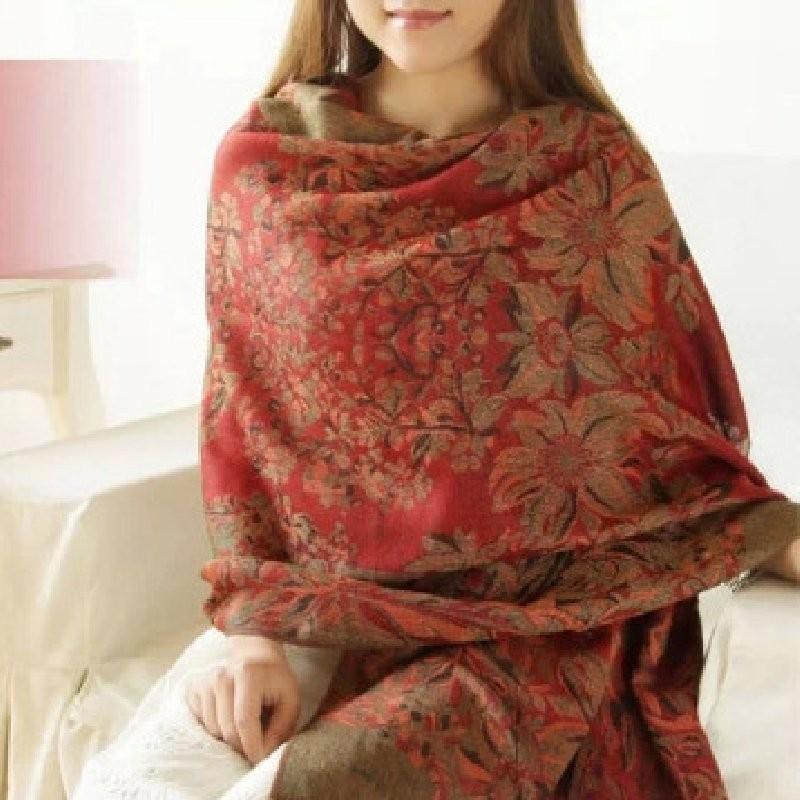 Elegant Floral Print Scarf For Women In Vibrant Colors Thick Warmth And Stylish Design Ideal For Winter And Air Conditioning