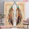 2pcs,2D Plane Printing Minimalist Curtains Feathered Elegance (2) Polyester Easy Install (without Rod) Art Deco Festive for