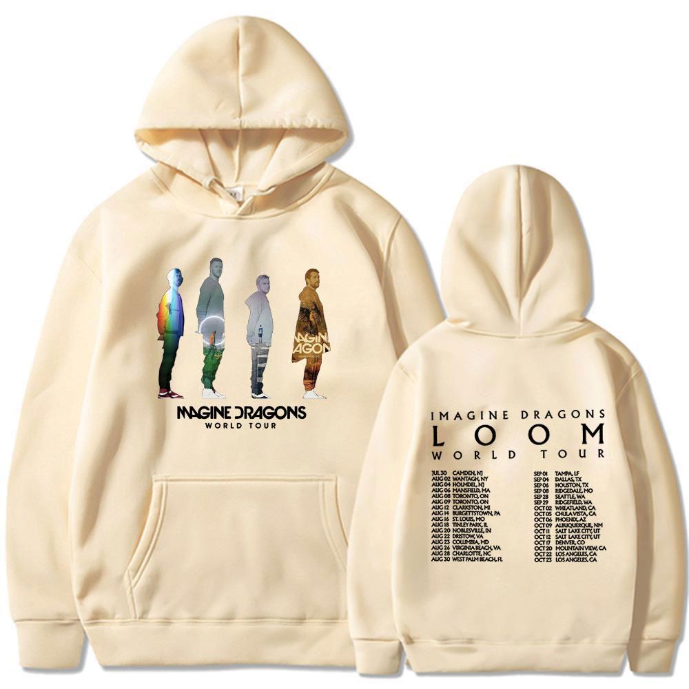 Imagine Dragons Loom World Tour 2024 Hoodies Hip Hop Rockband Vintage Sweatshirts Fan-Geschenk Unisex Locker Langarm Pullover