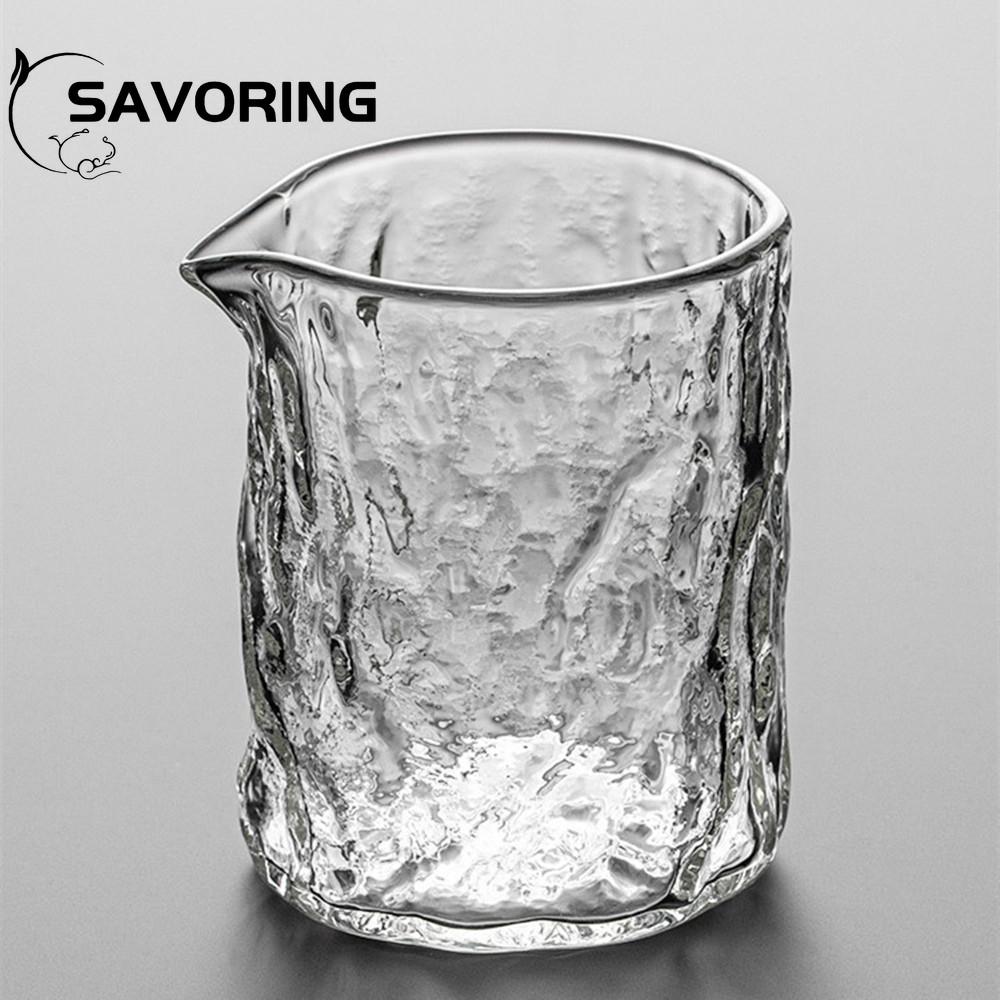 300ml Hammer Pattern Glass Justice Cup Kung Fu Tea Set Supplies Transparent Divide Tea Chahai Household Tea Ceremony