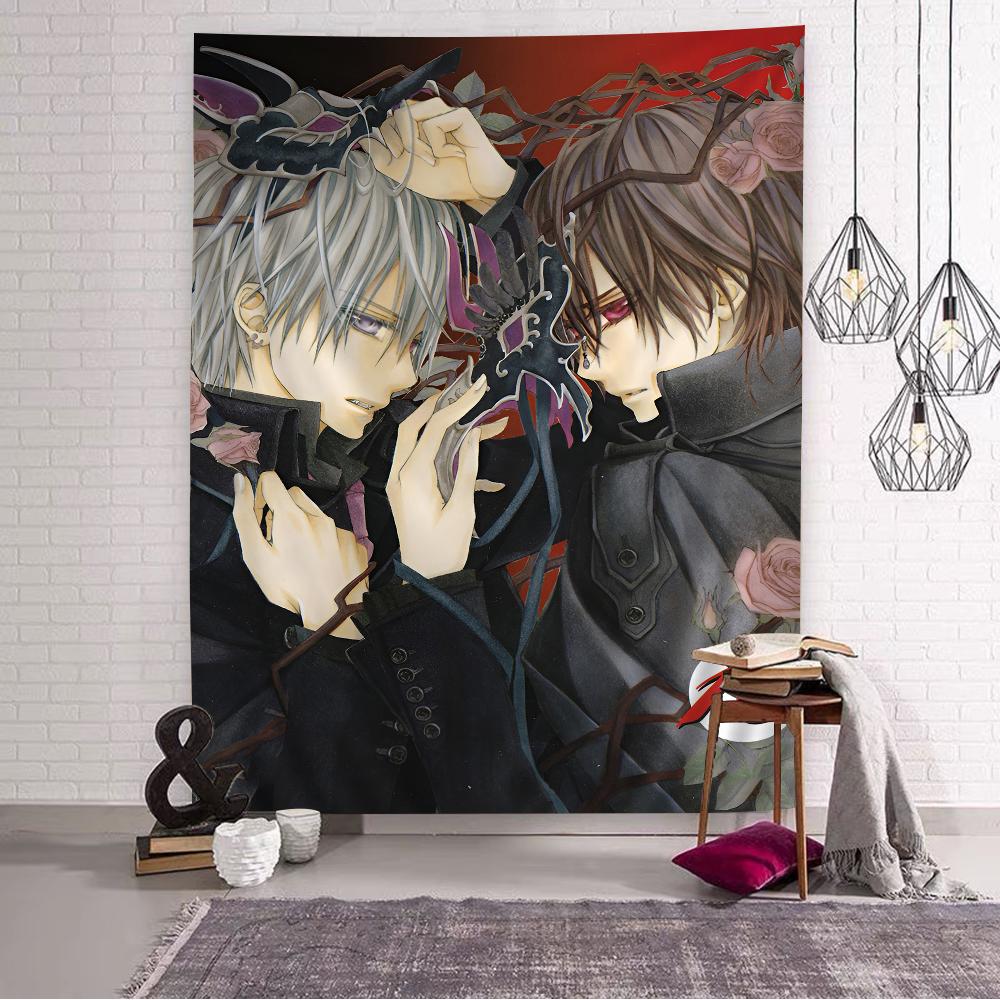 Vampire Knight Manga Cover Wall Tapestry  Gothic Vampire Romance  Shoujo Stylish Room Decor for Vampire  Romance Anime Fans