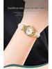 Gedi Retro-Style Women's Thin Quartz Watch with Cloth Pattern and Genuine Leather Strap