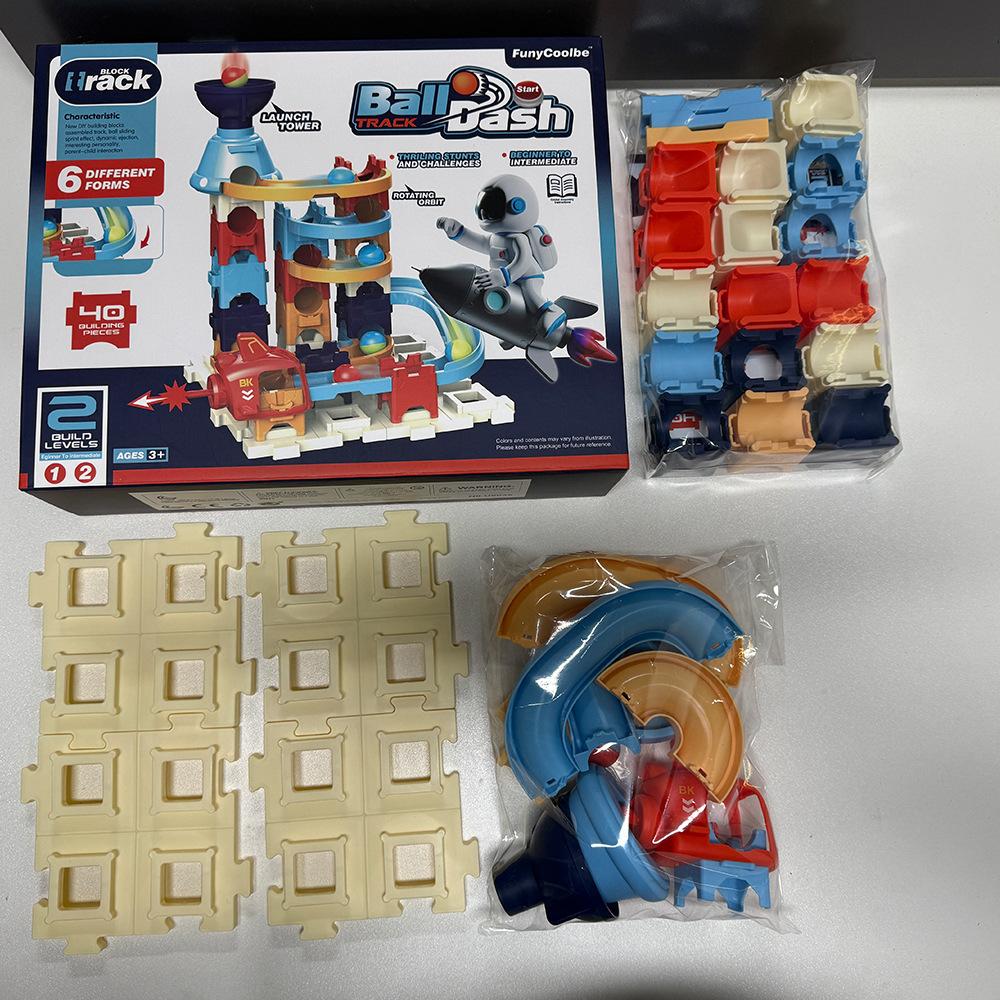 

Space ball track building block toys, children s slide marble educational toys