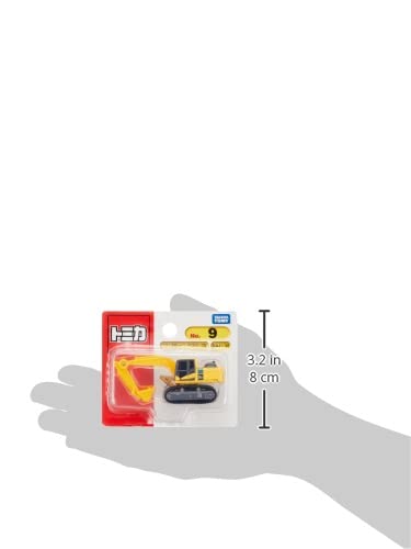 TAKARA TOMY Tomica No.9 Komatsu Hydraulic Excavator PC200-10 Mini Car Toy Blister Packaging Ages 3+ Toy Safety Standard Compliant ST Mark Certified
