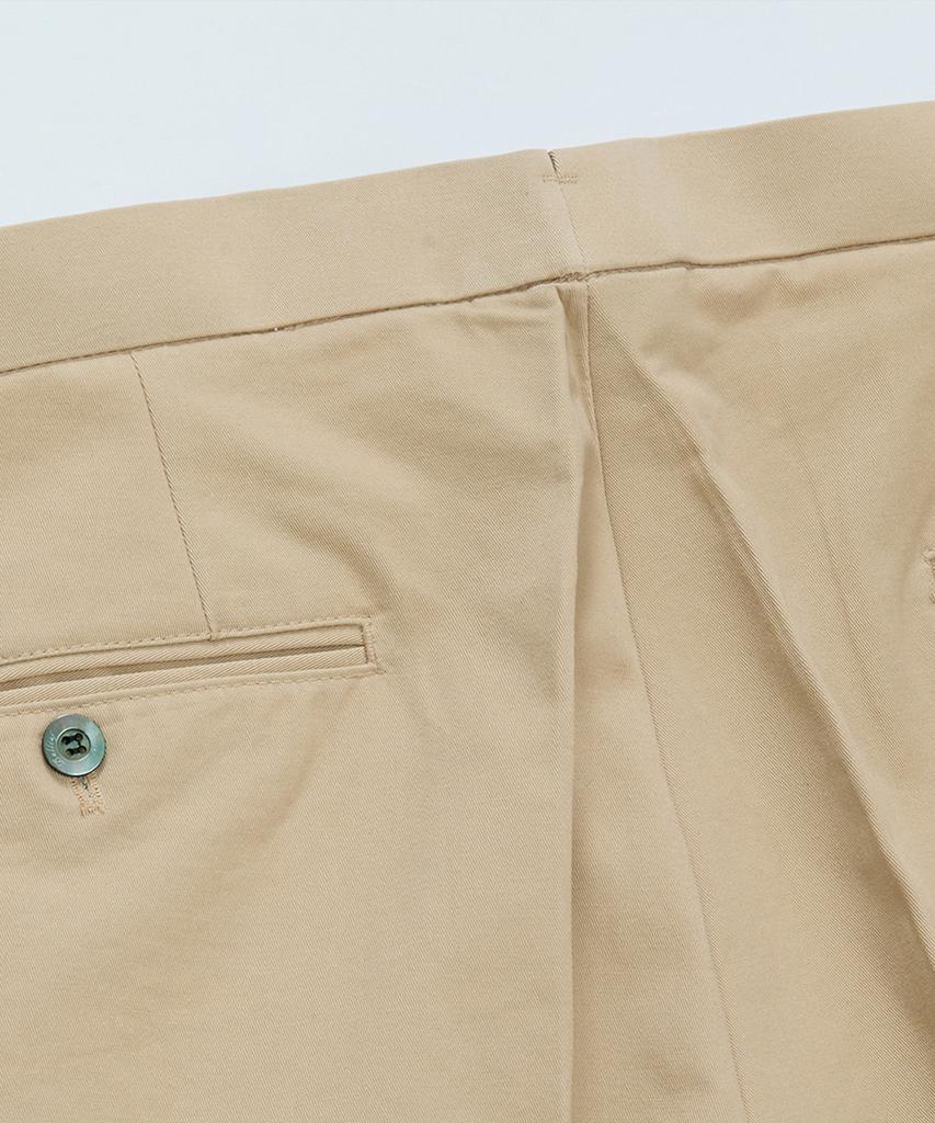 BELLIEF Cotton Adjust Double Pleats Relaxed Chino Pants (Khaki)