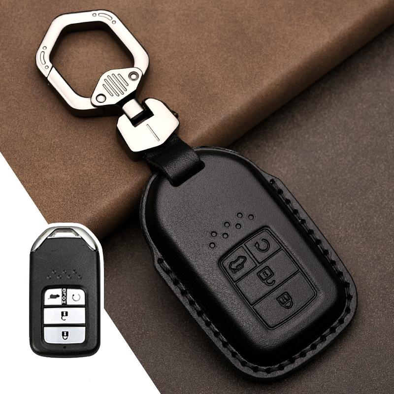 Leather Car Key Case Cover Shell for Honda Civic Accord Fit Hrv Crv Jazz City Protector