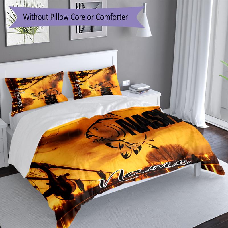 3pcs Custom Name Nash logo Set,Includes 1 Duvet Cover and 2 Pillowcases,All-season Bedroom Decor