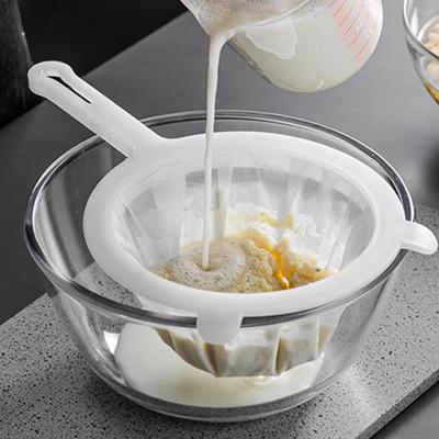 200 Mesh Kitchen Filter Fine Mesh Strainer Sieve Nylon Filter Spoon Plastic Soy Milk Juice Yogurt Food Strainer Kitchen Utensils