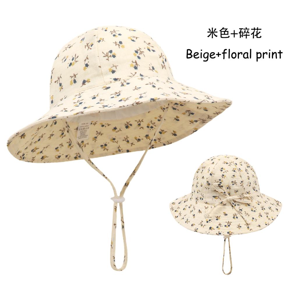 Newborn Boys Girls Bucket Hat Summer Kids Toddler Panama Cap 0 to 48 Months Soft Cotton Baby Sun Hat flower printing Cute Bunny