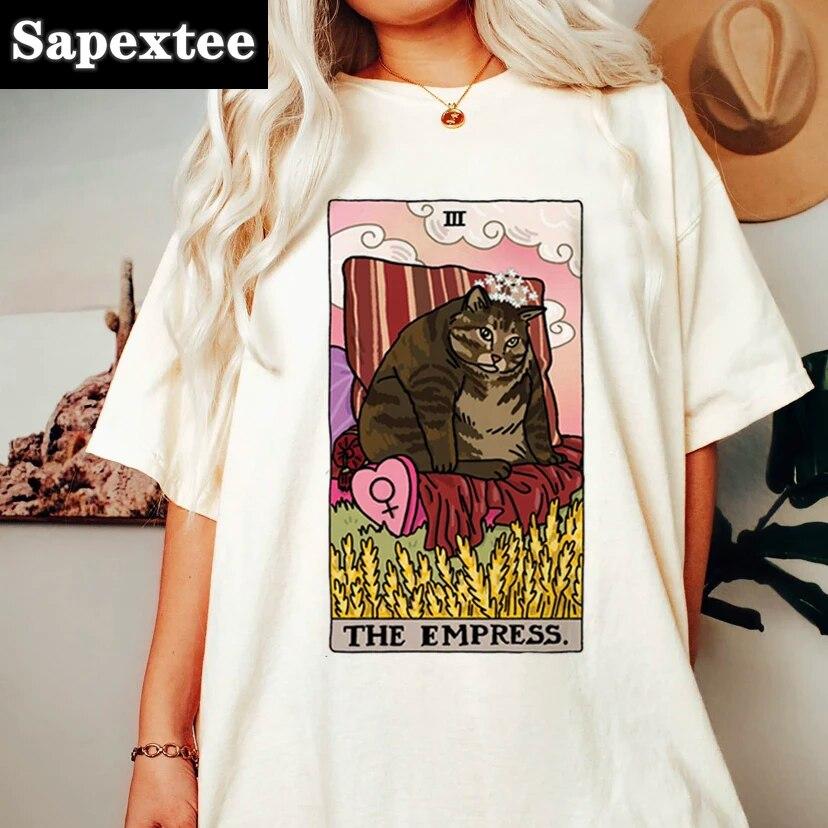 Modă Tarot Pisică Kawaii WoUnisex Tricou WoUnisex Tricou Desen Animat Model Drăguț Tricou Mânecă Scurtă Tricou WoUnisex Mărimi Mari s