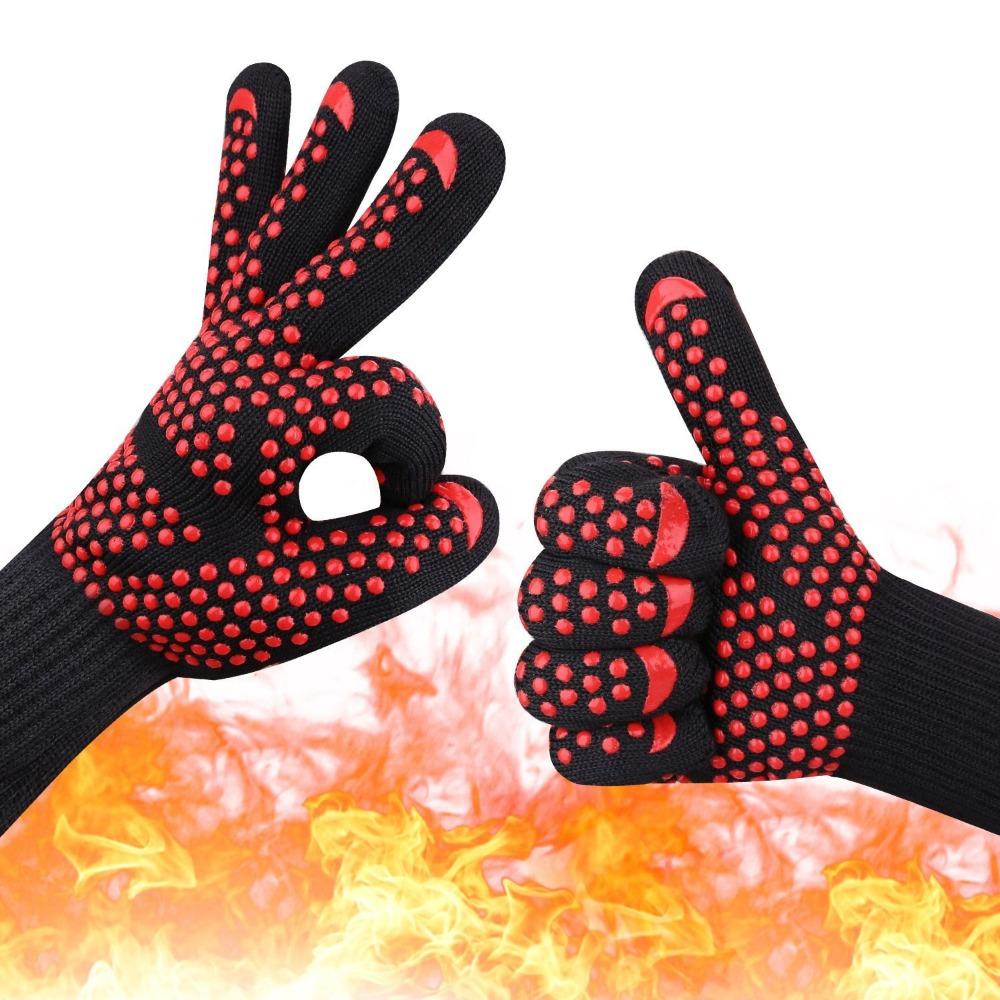 High Temperature Resistant 500/800 Degree Microwave Oven Silicone Non-slip Gloves, Heat Insulated Barbecue Oven Gloves