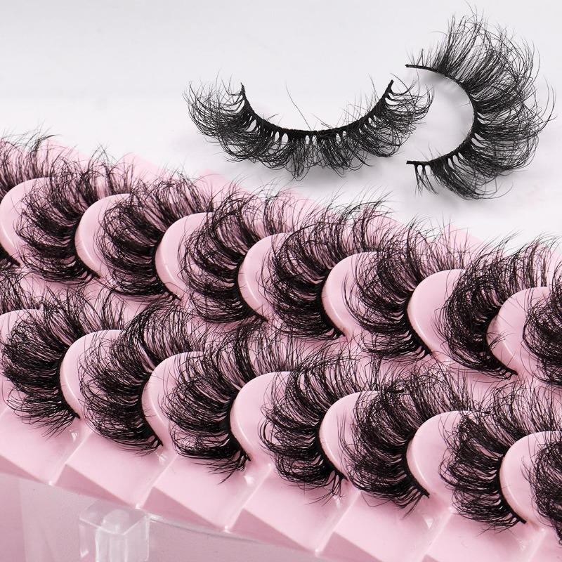 Natural and Slender Faux Eyelashes with Multiple Layers of Dense and Cross Shaped Faux Water Eyelashes