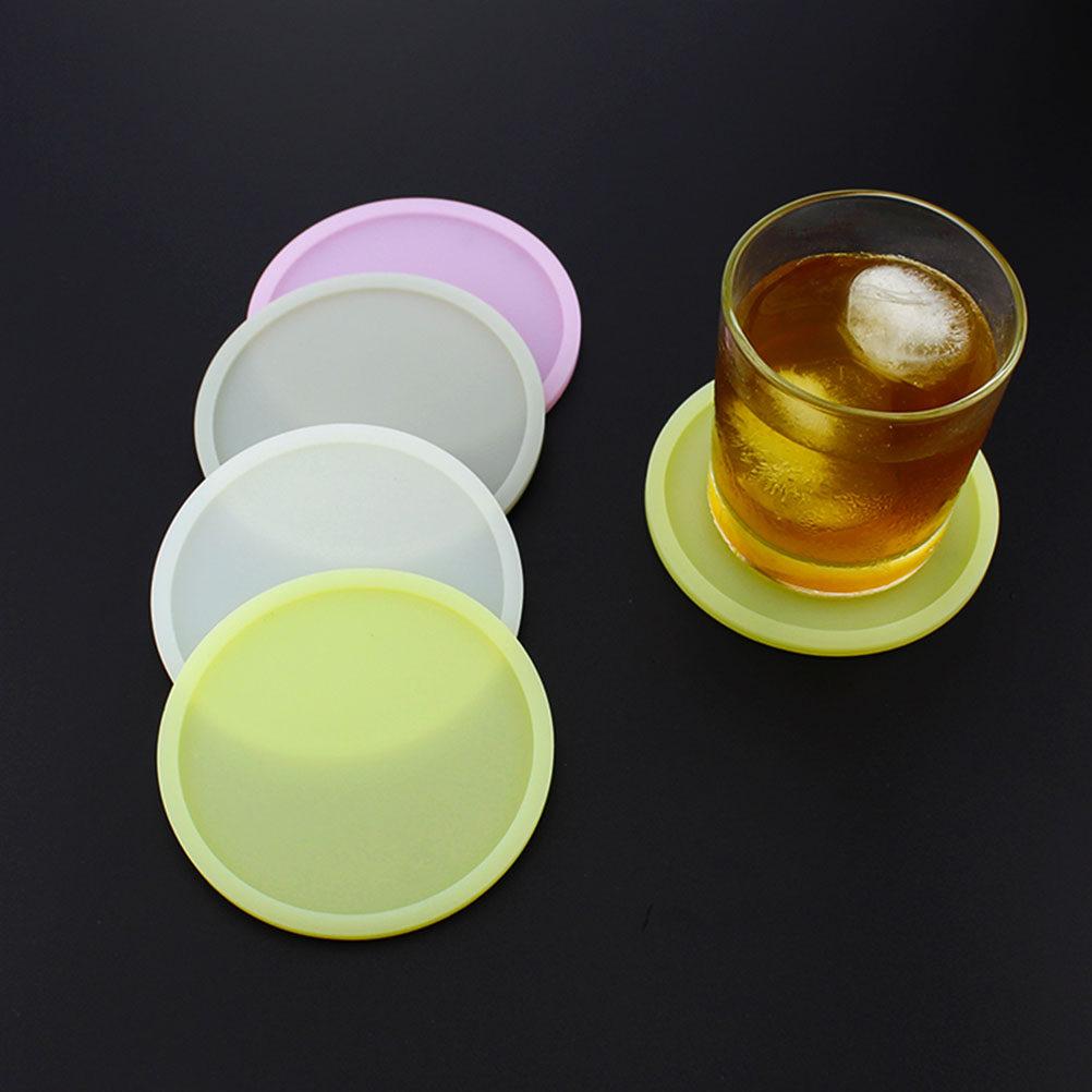 Silicone Fluorescence Cup Coaster Insulation Anti-Slip Kitchen Pad Dirt Resistant Table Protector for Home Office