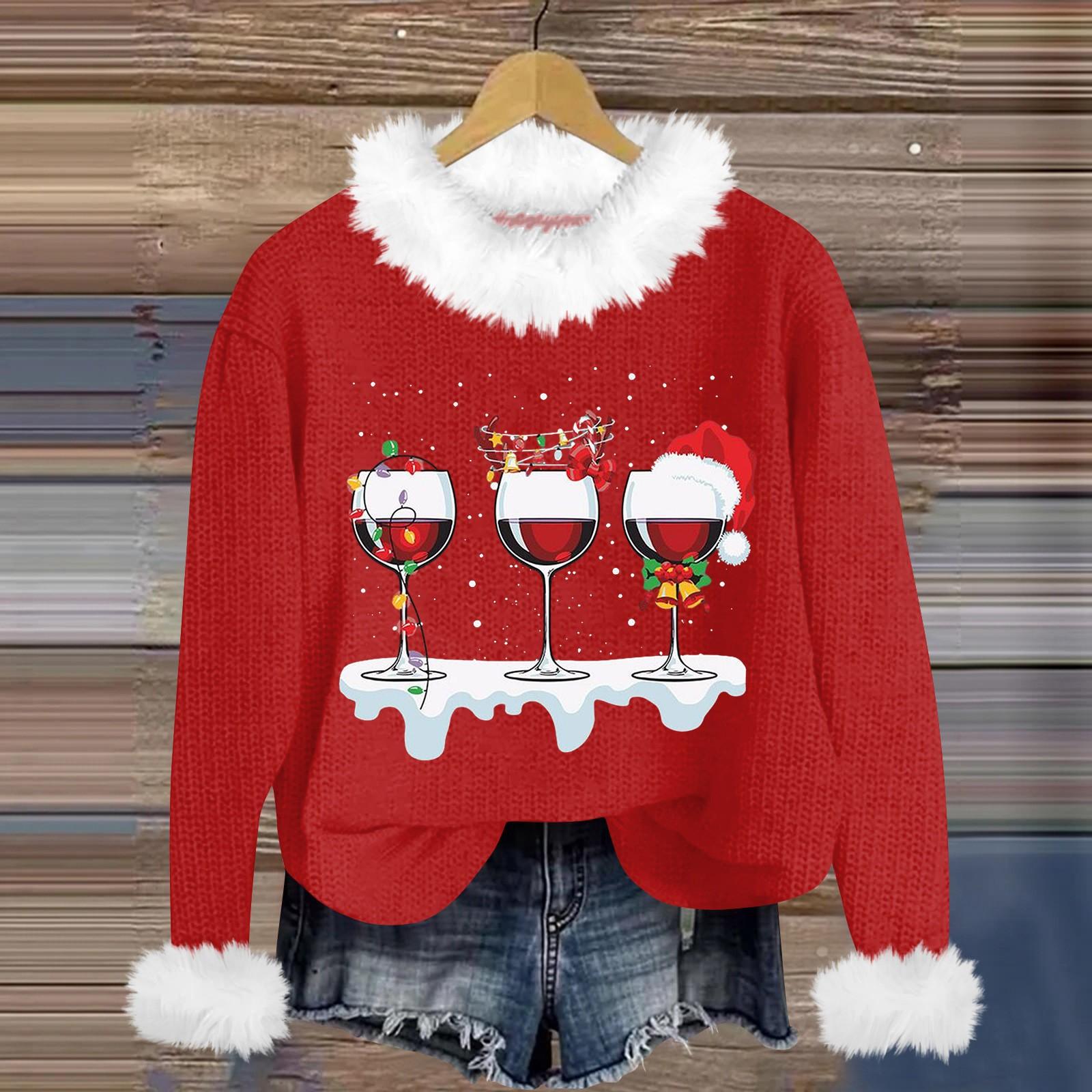 

Жіночі світшоти В’язані светри Мила сорочка Осінь з круглим вирізом Пуловери з пухнастим коміром Топи L білий